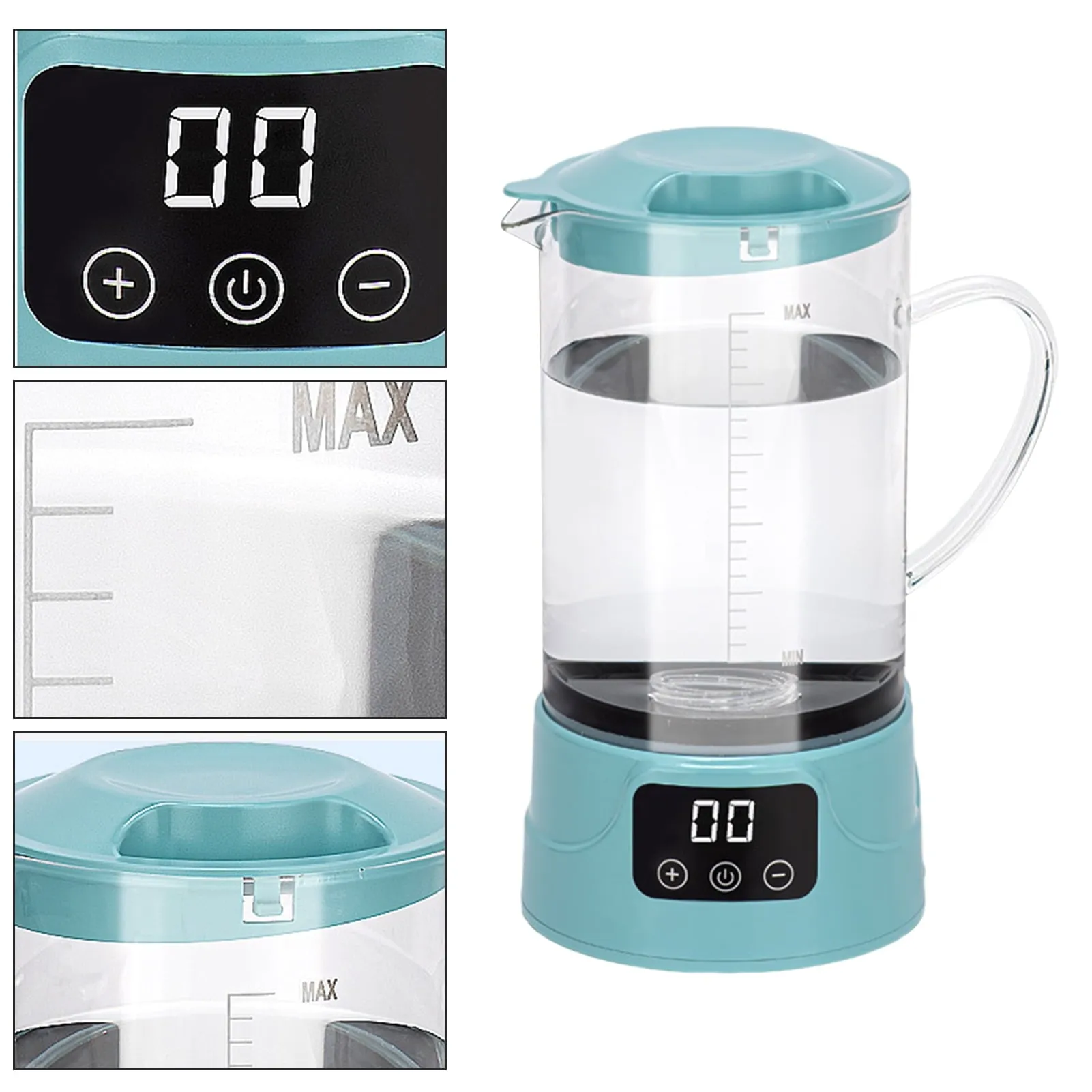 1 Set 1500ML Hydrogen Water Kettle High-Efficiency Large Capacity Hydrogen Water Generator for Home Travel