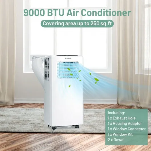 10000 BTU Portable Air Conditioner with Dehumidifier and Fan Modes-White