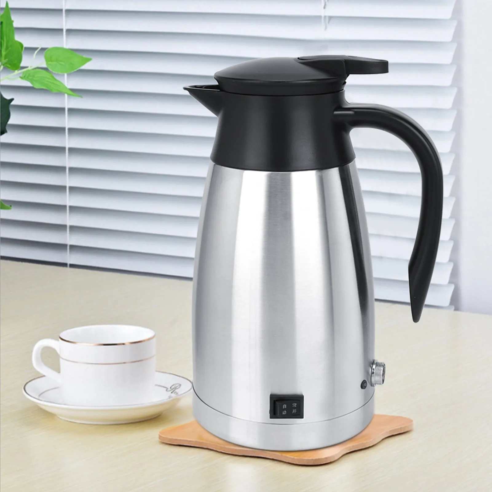 12V / 24V Electric Heated Car Truck Hot Water Kettle Bottle - 1000ml