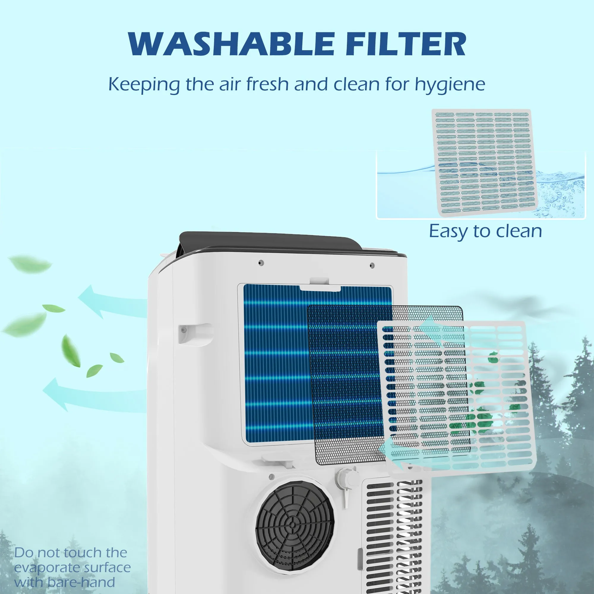 14,000 BTU Mobile Air Conditioner for Room up to 35m¬≤, Smart Home WiFi Compatible, with Dehumidifier, Fan, 24H Timer