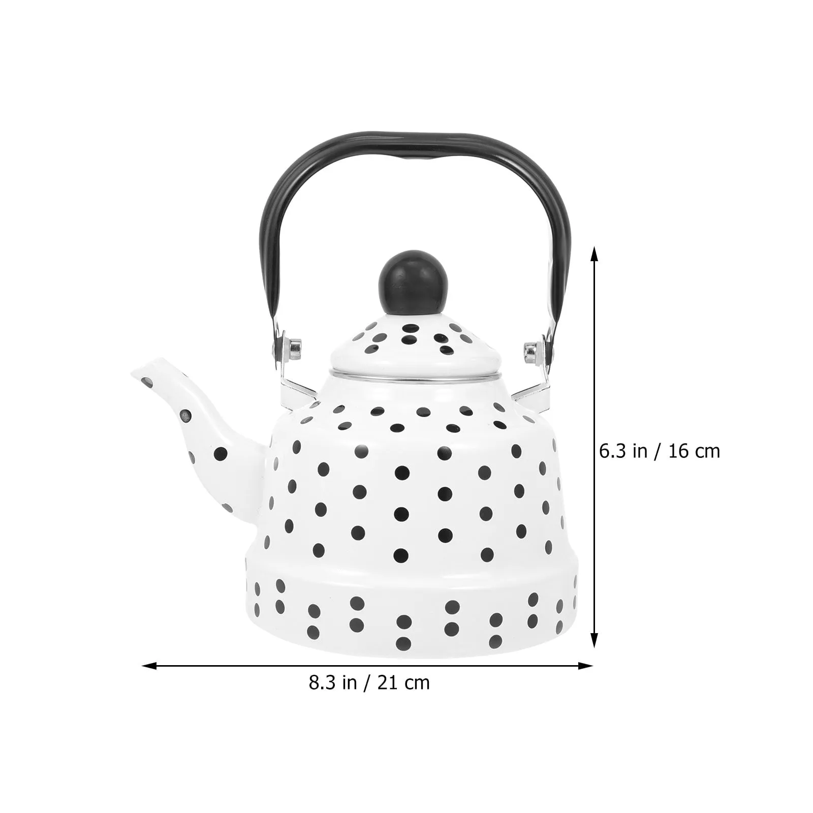 2 Pieces Enamel Kettle Water Coffee Pot Stainless Steel Tea Boiling Heating Decor Office