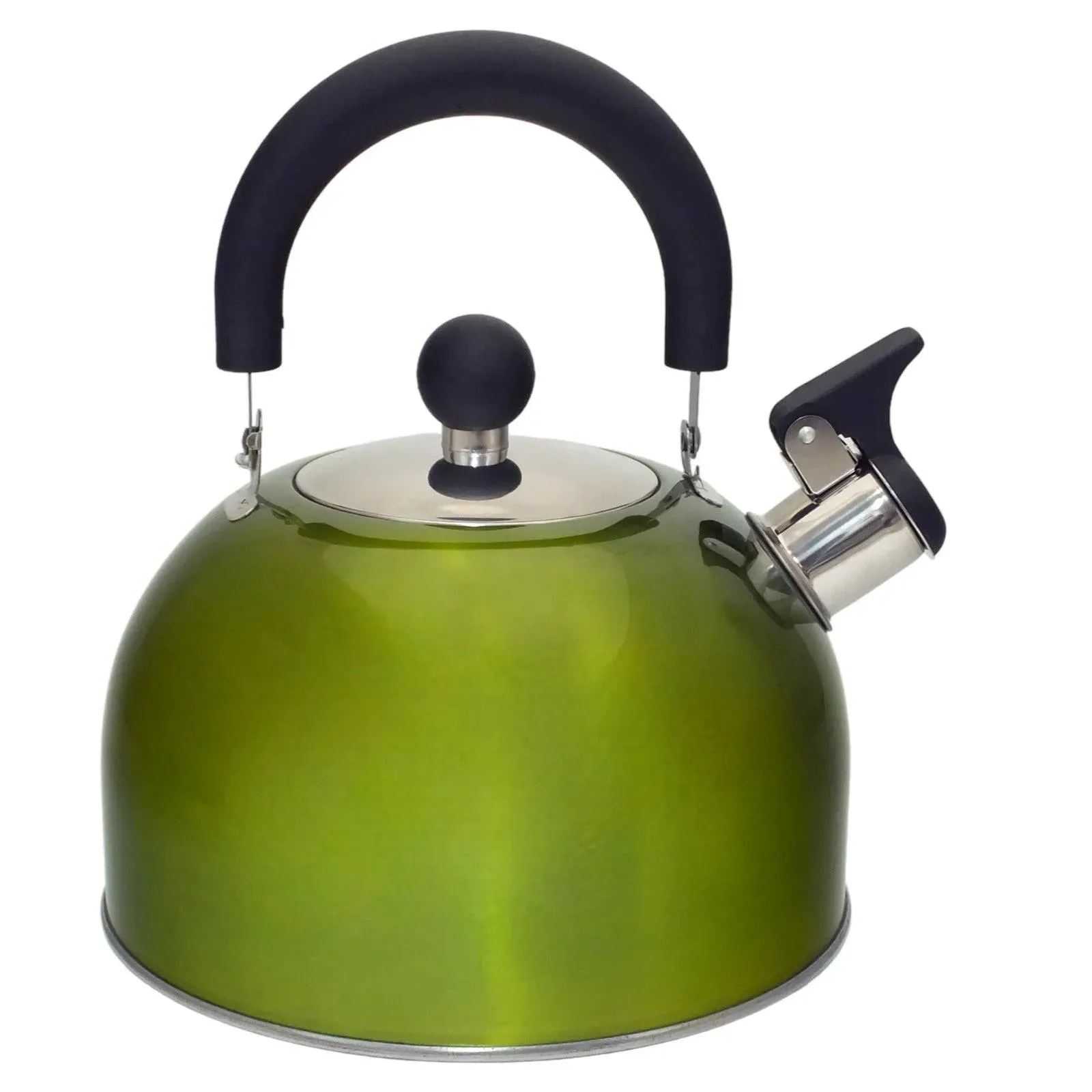 2.5L Metallic Green Stainless Steel Whistling Stovetop Kettle