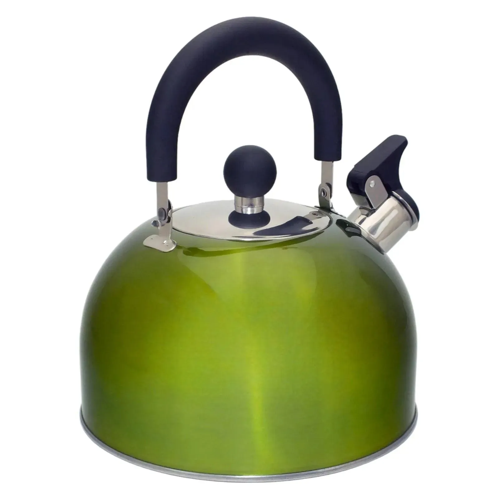 2.5L Metallic Green Stainless Steel Whistling Stovetop Kettle