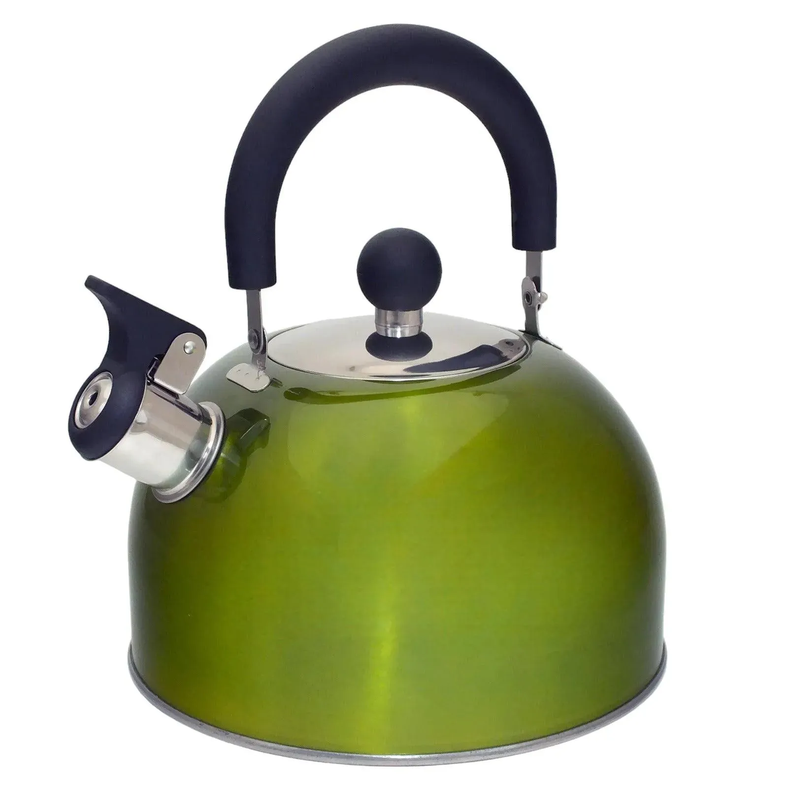 2.5L Metallic Green Stainless Steel Whistling Stovetop Kettle