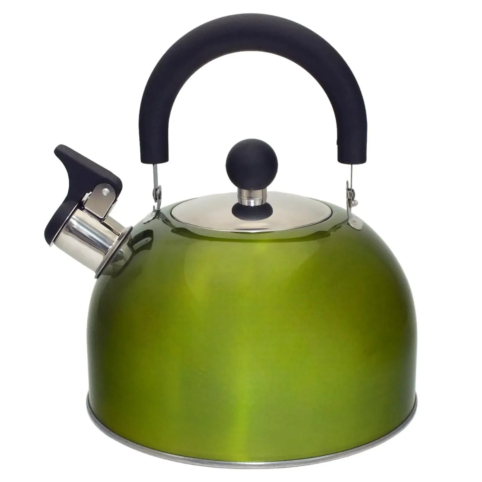 2.5L Metallic Green Stainless Steel Whistling Stovetop Kettle