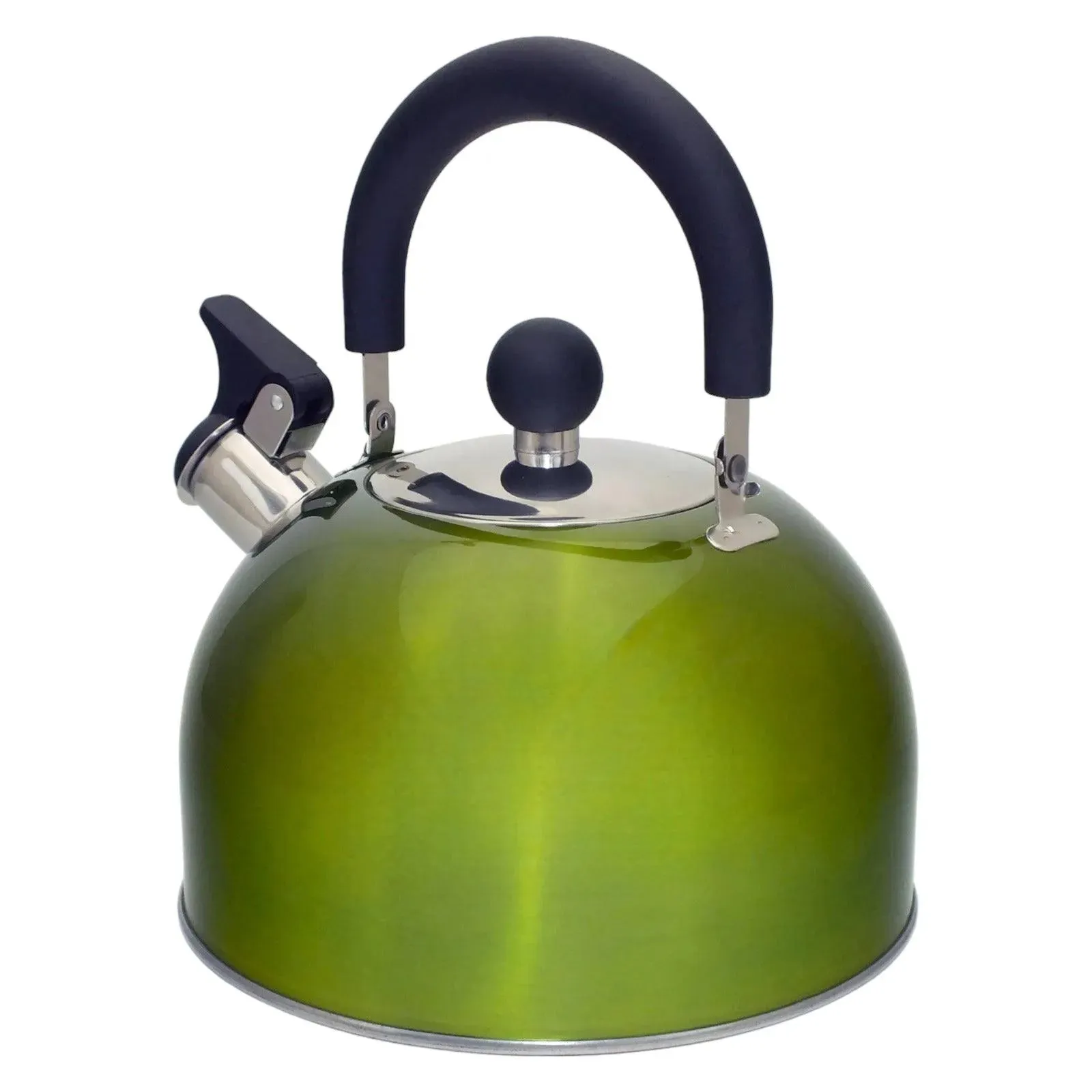 2.5L Metallic Green Stainless Steel Whistling Stovetop Kettle