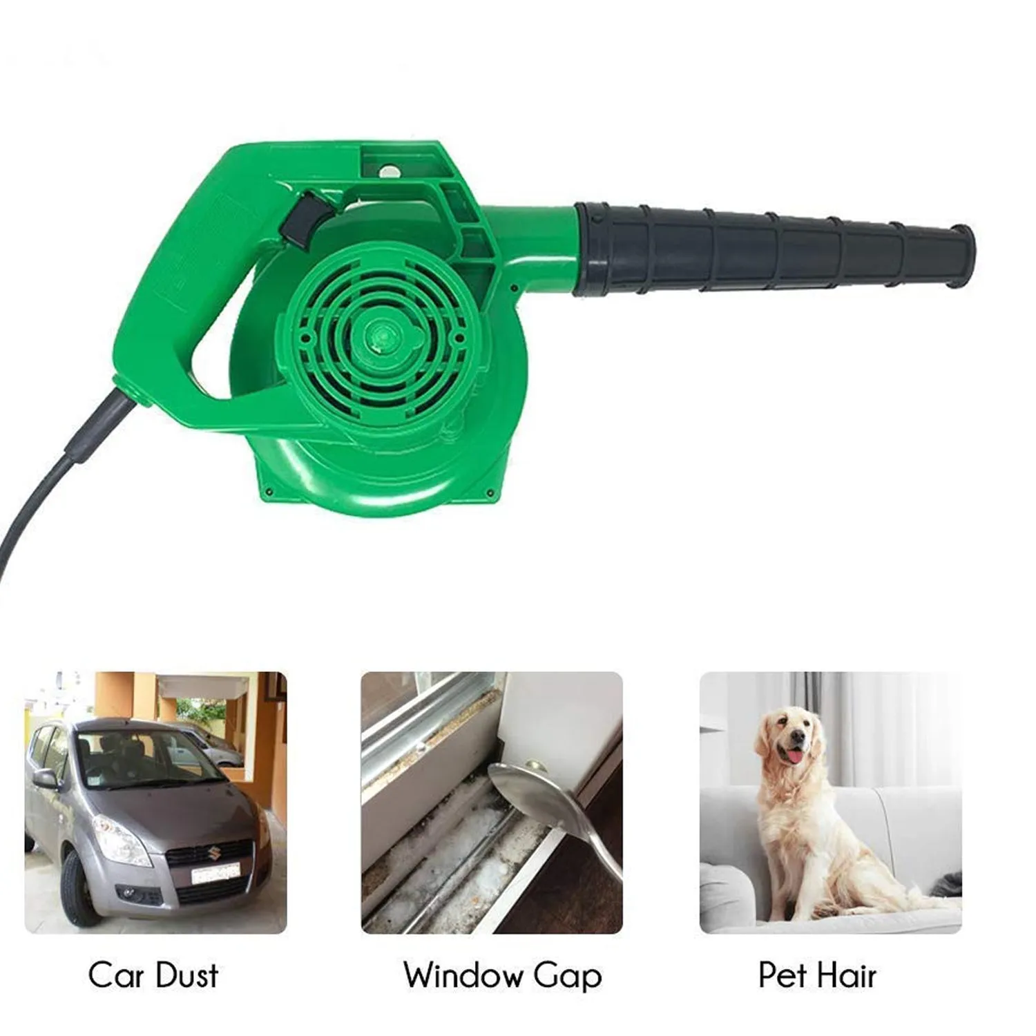 3158 650V Blower Portable rifel Range Heavy Duty air Blower, Electric Air Blower for Home/Office/Car/Pc/Computer Dust/Garage/Patio/Garden Leaf/Trash Cleaning  (350W, 2.3 m3/min, 13000 RPM, Green)