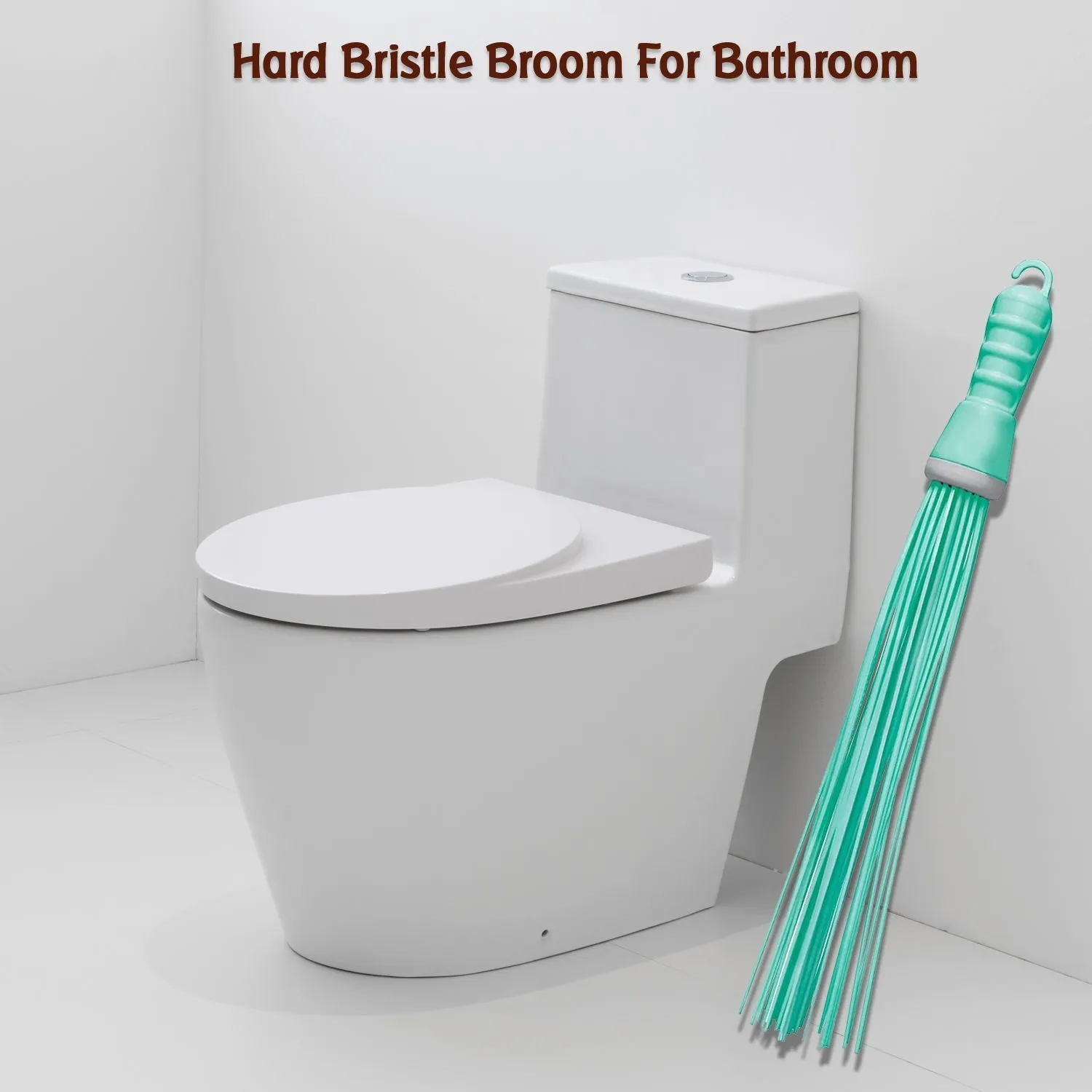 4024 Plastic Hard Bristle Broom for Bathroom Floor Cleaning and Scrubbing, Wet and Dry Floor Cleaning