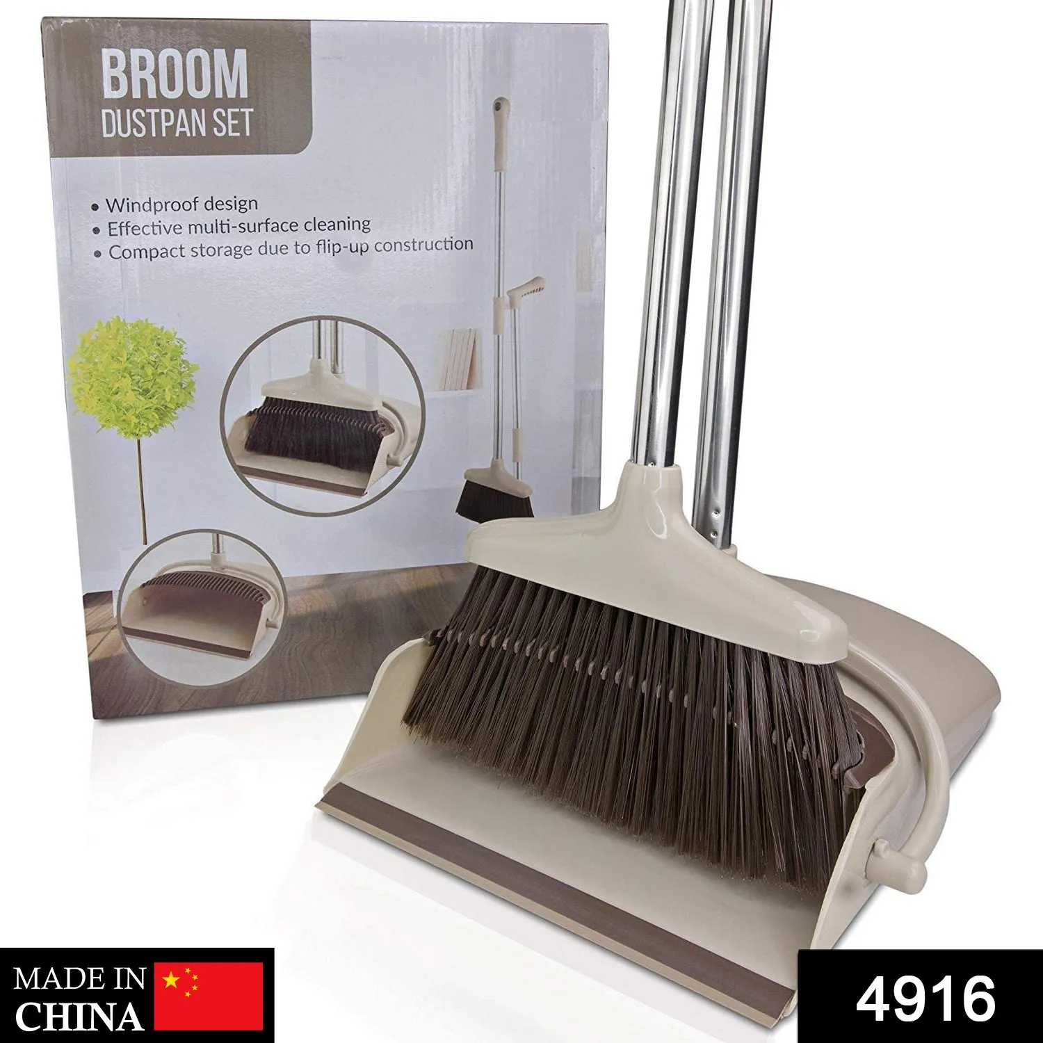 4916 Handle Dustpan and Brush for Sweeping & Cleaning Dust Pan and Broom Handled