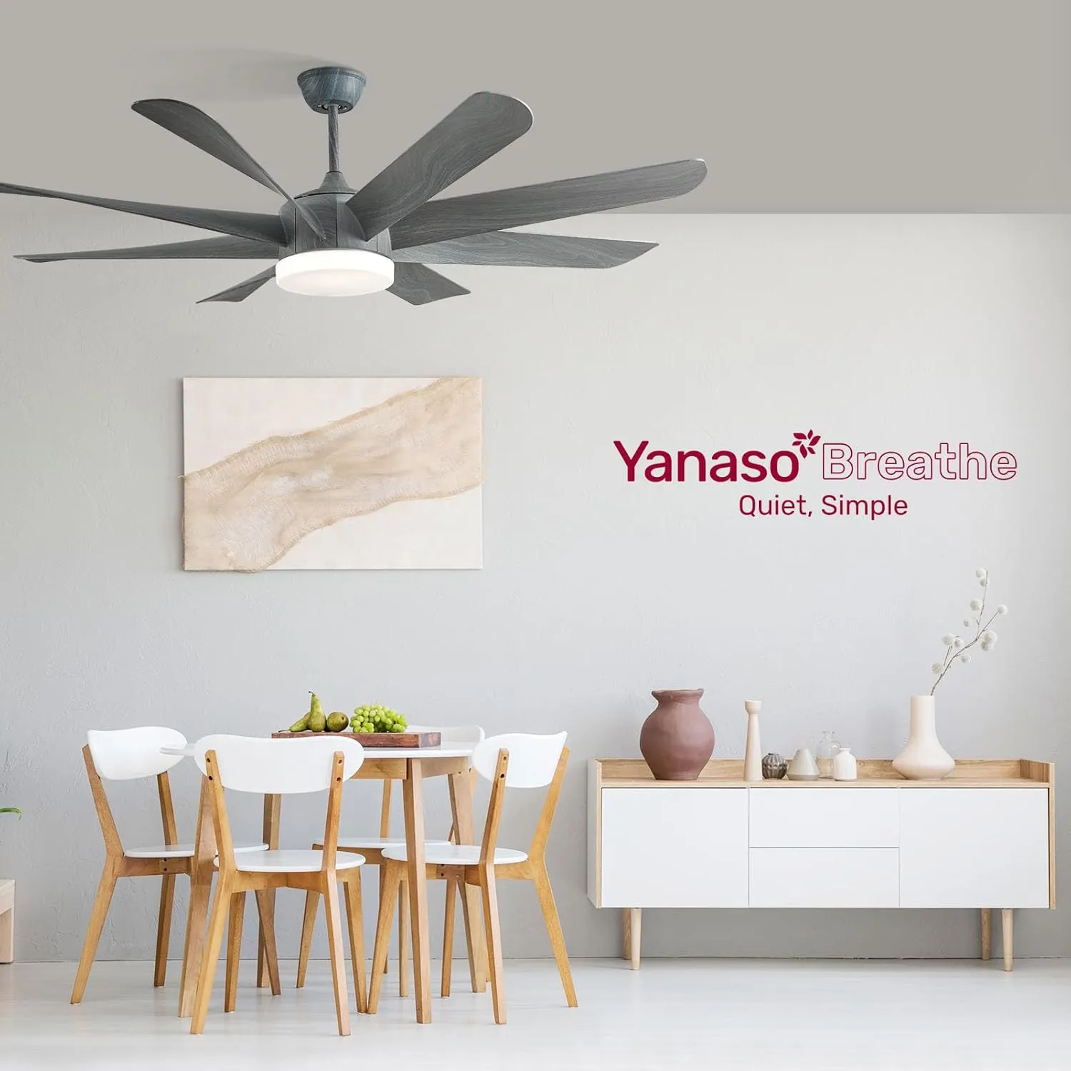 60-inch Large Ceiling Fans with Lights and Remote, Dimmable 3-Color Temperature, Reversible Blades, and 6 Speed