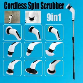 9in1 Electric Spin Scrubber Turbo Scrub Cleaning Brush Cordless Chargeable Tool