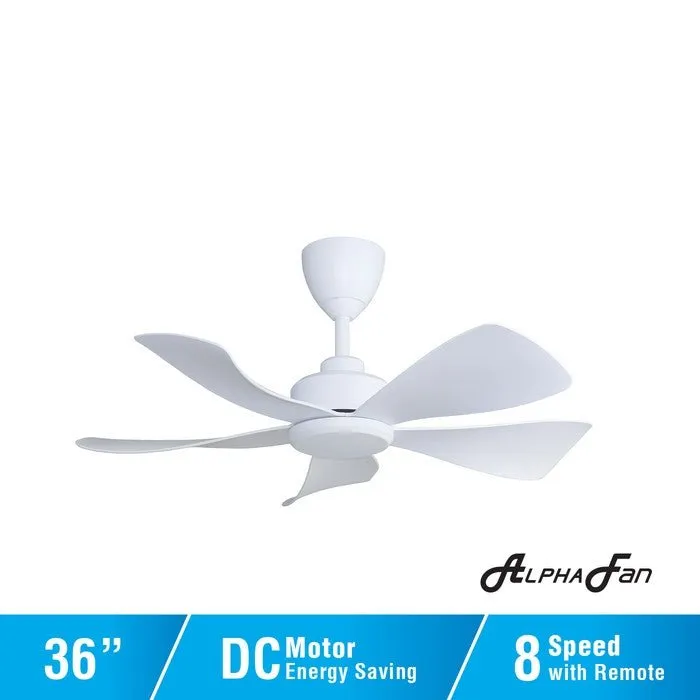 Alpha HANI-5B 36" MATT WHITE Ceiling Fan 36" 5 Blades Matt White