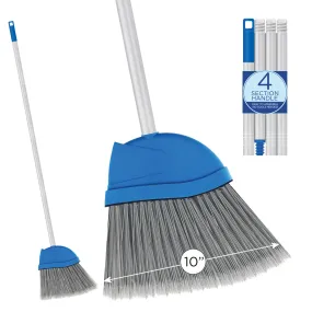 Angle Broom, 9.25" Wide head w/ 4 piece handle