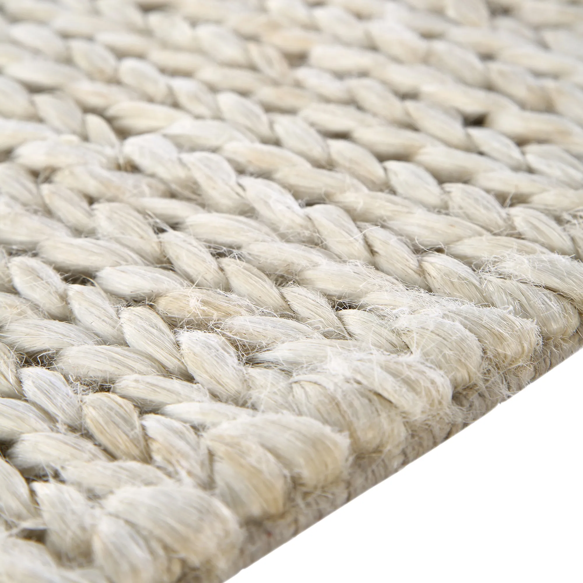 Aurora Hand Braided Cream Jute Rug