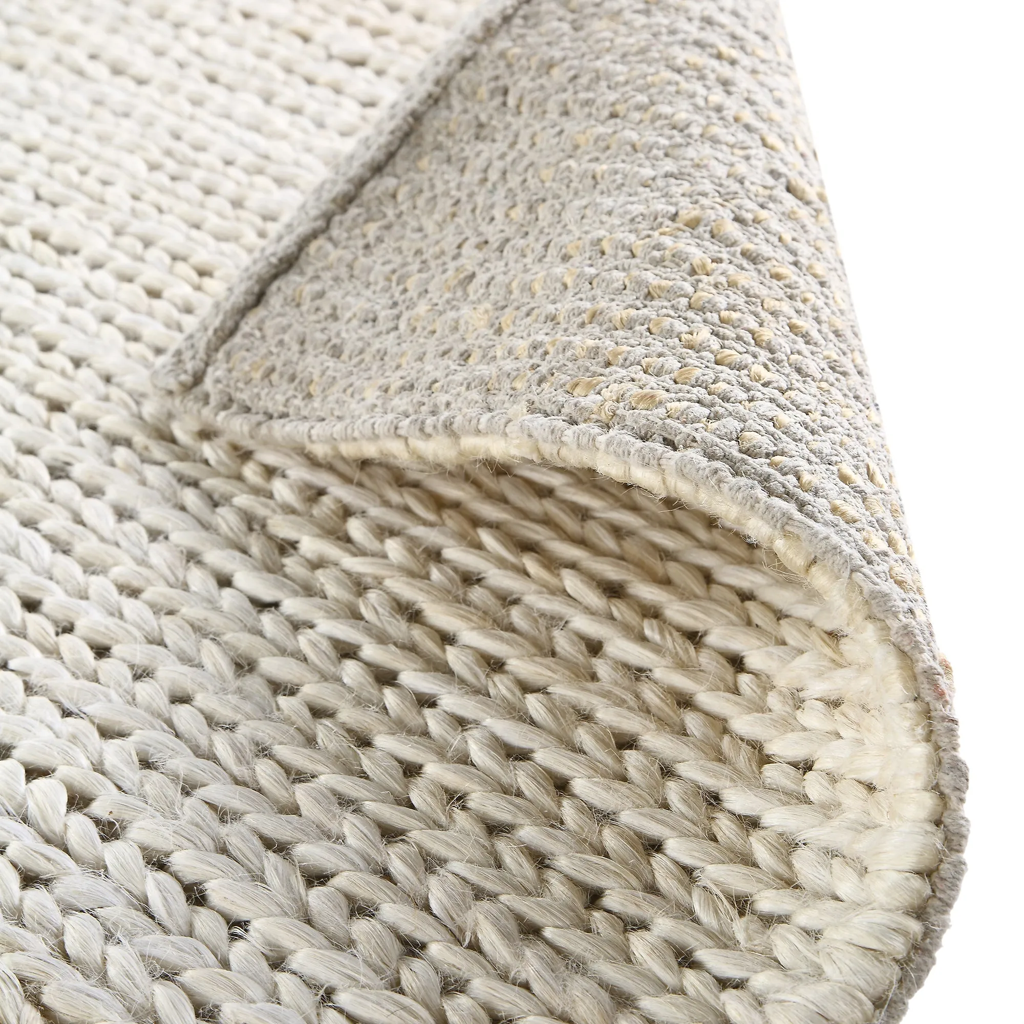 Aurora Hand Braided Cream Jute Rug