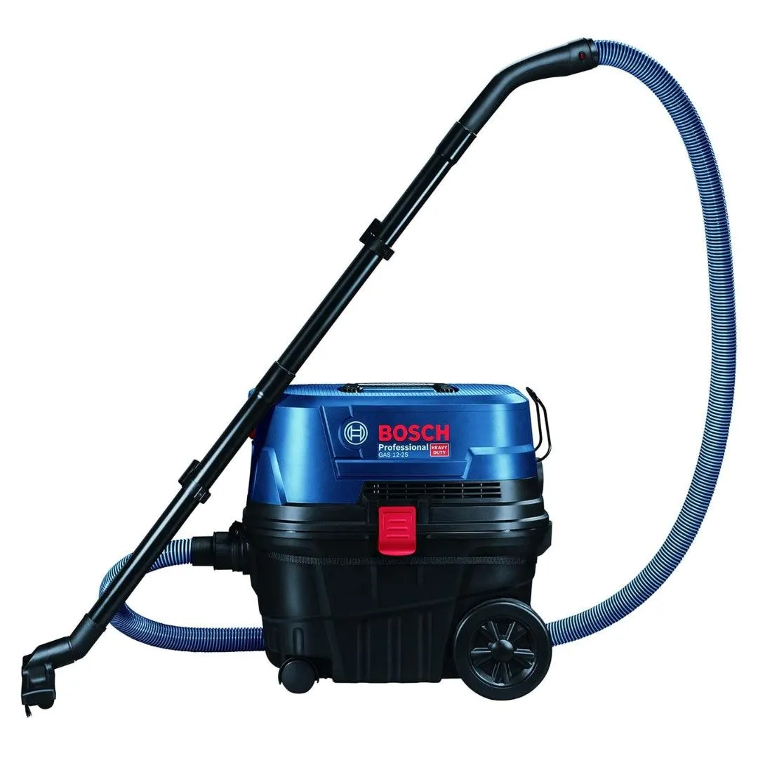 Bosch Gas 12-25 Heavy Duty Wet/Dry Vacuum Cleaner | 1250W Powerful Motor | 21L Container Volume | 200 Mbar Pressure  | Click & Clean System with HEPA Filter | Premium Accessories