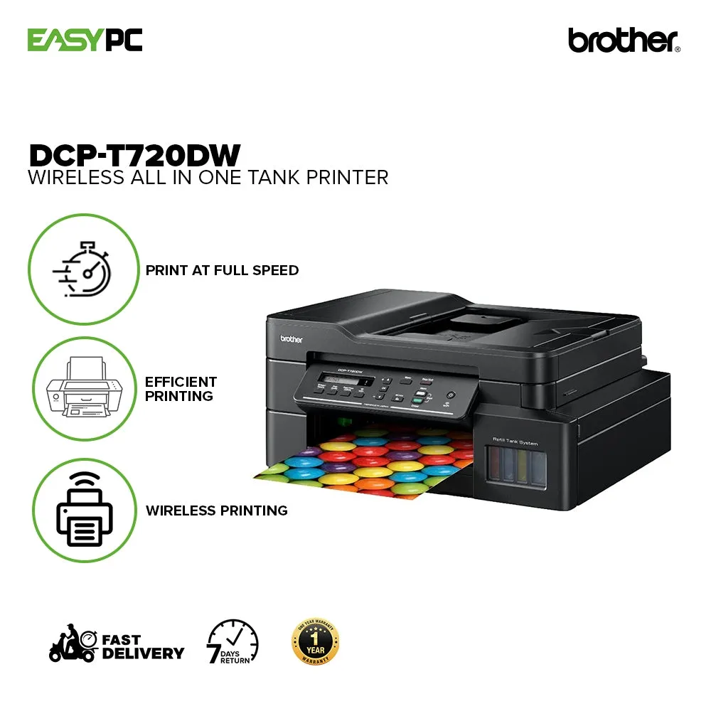 Brother DCP T720DW Wireless All in One Ink Tank Printer