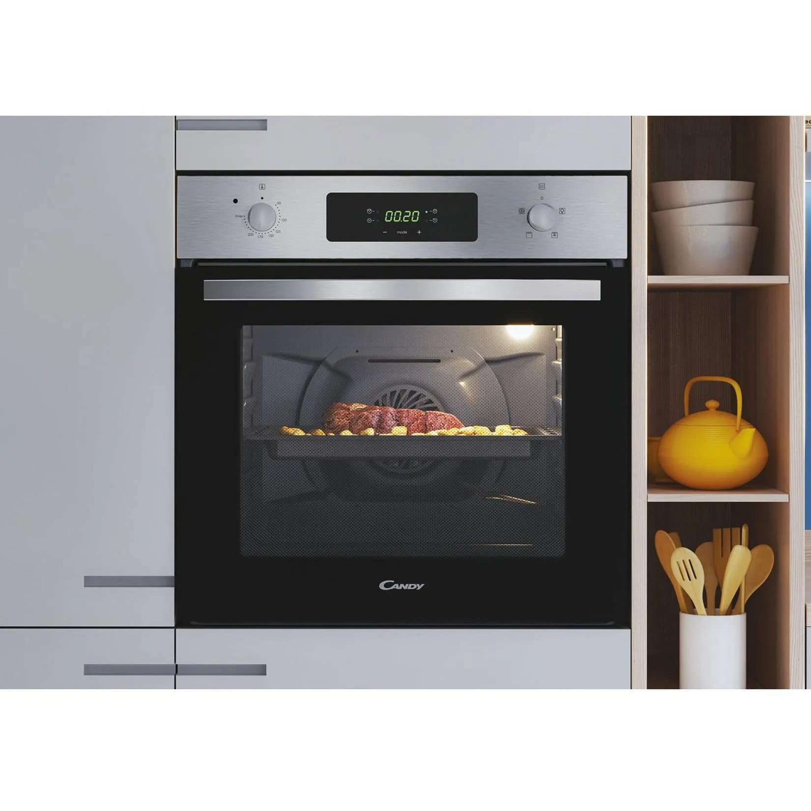 Candy 65L Built-In Electric Single Oven - Stainless Steel | FIDCX405