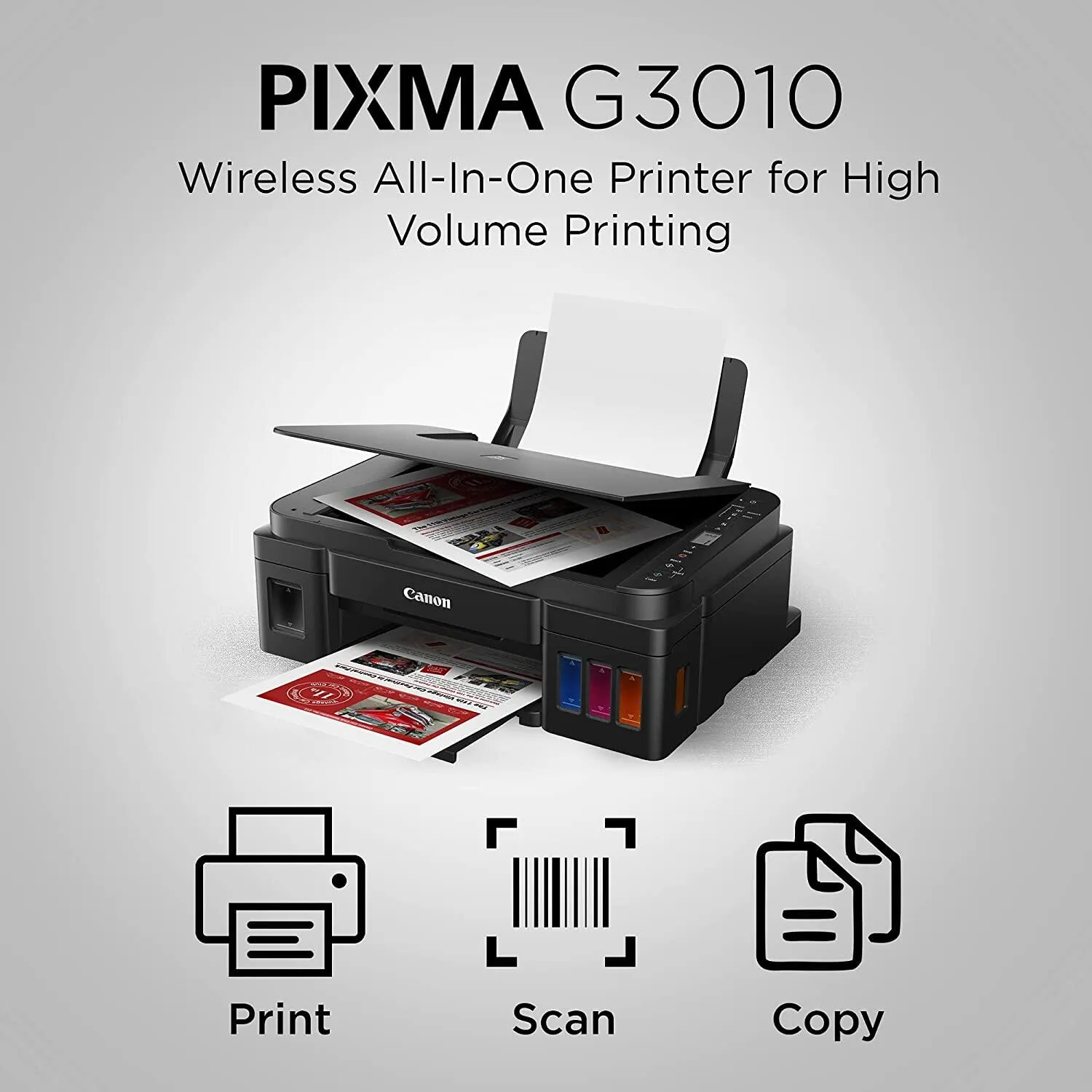 Canon PIXMA G3010 Refillable Ink Tank Wireless All-In-One Printer Inkjet Printer similar G3020 L3250 L3150 T520W T420W