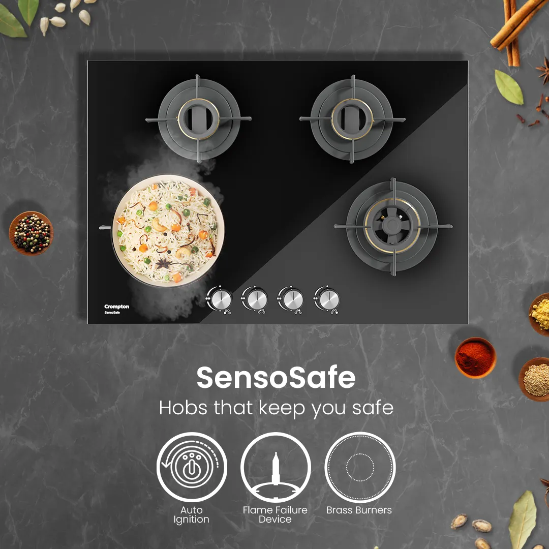 Crompton SensoSafe Gas Hob 78cm 4burner