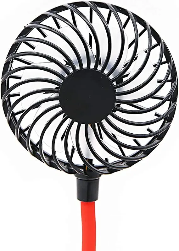 Durable and rechargeable portable hanging and foldable neck fan with 3 speeds and USB chargeable for Kitchen and sports