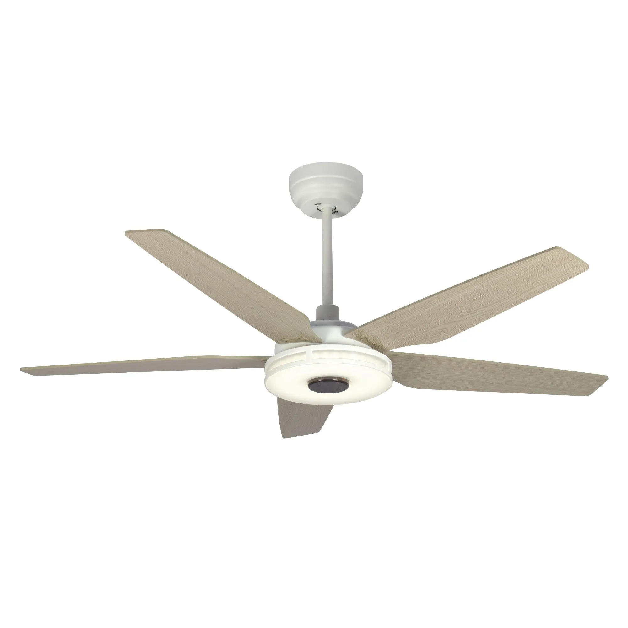 ELIRA 52 inch 5-Blade Smart Ceiling Fan with LED Light Kit & Remote - White/Gray Wood