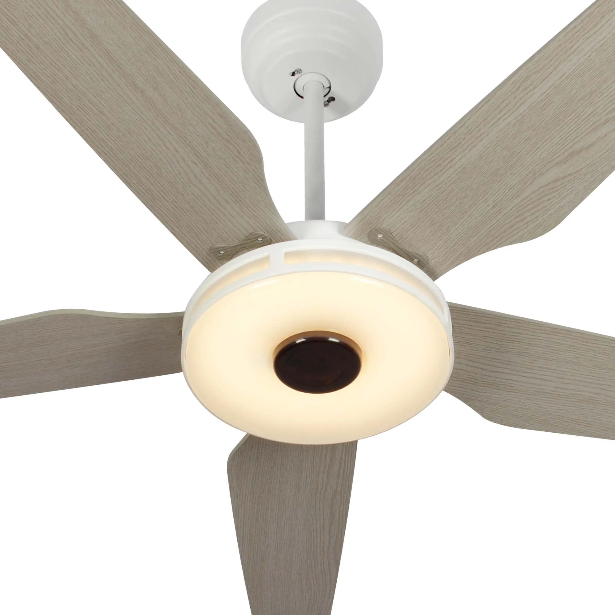 ELIRA 52 inch 5-Blade Smart Ceiling Fan with LED Light Kit & Remote - White/Gray Wood