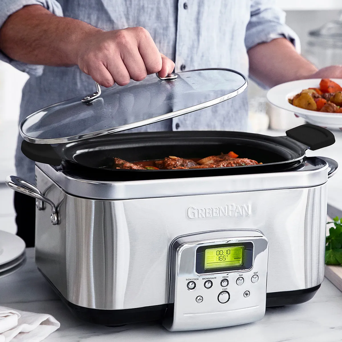 Elite 6-Quart Slow Cooker | Premiere Stainless Steel