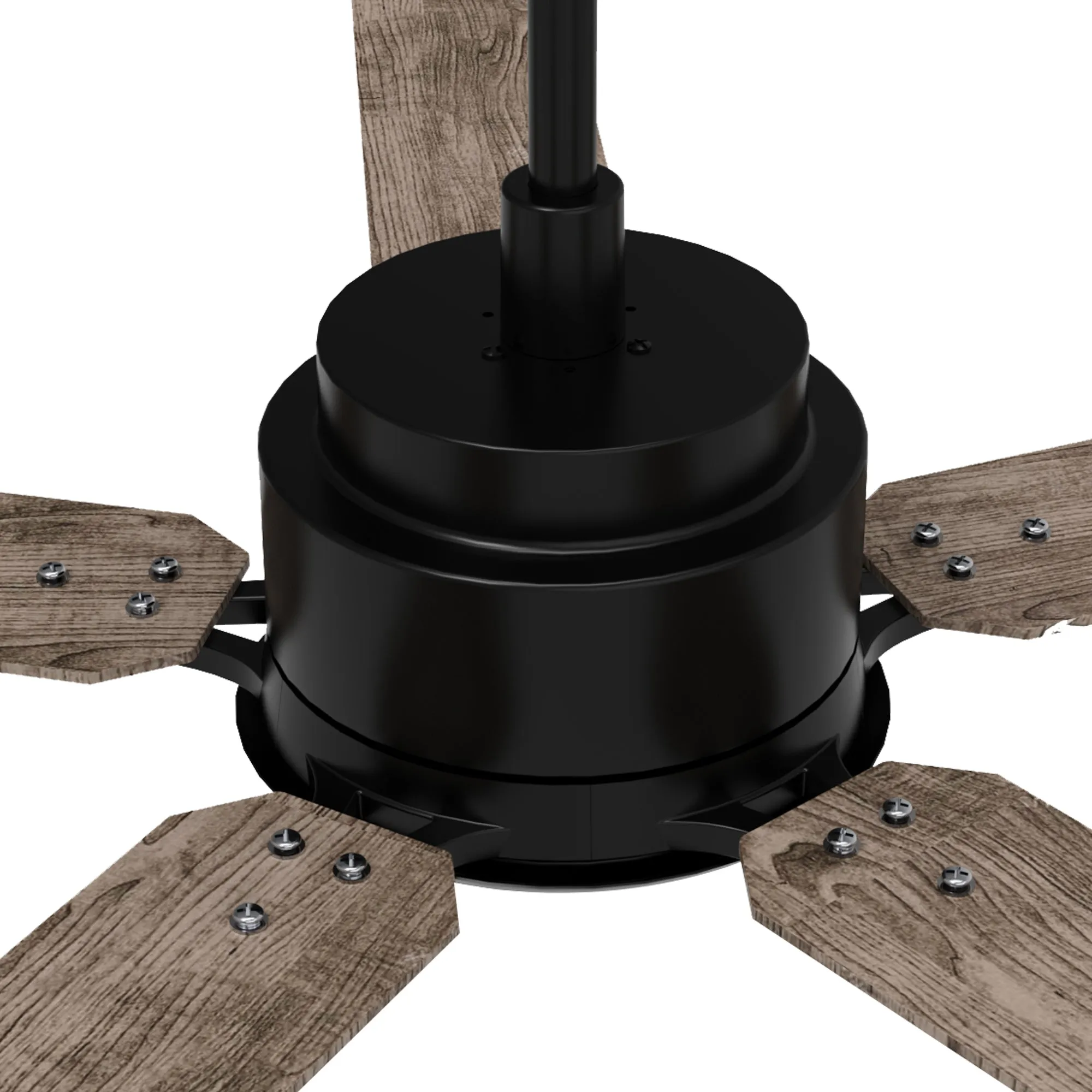 ESPEAR 56 inch 5-Blade Smart Ceiling Fan with LED Light Kit & Remote - Black/Wood Grain Pattern (Reversible Blades)