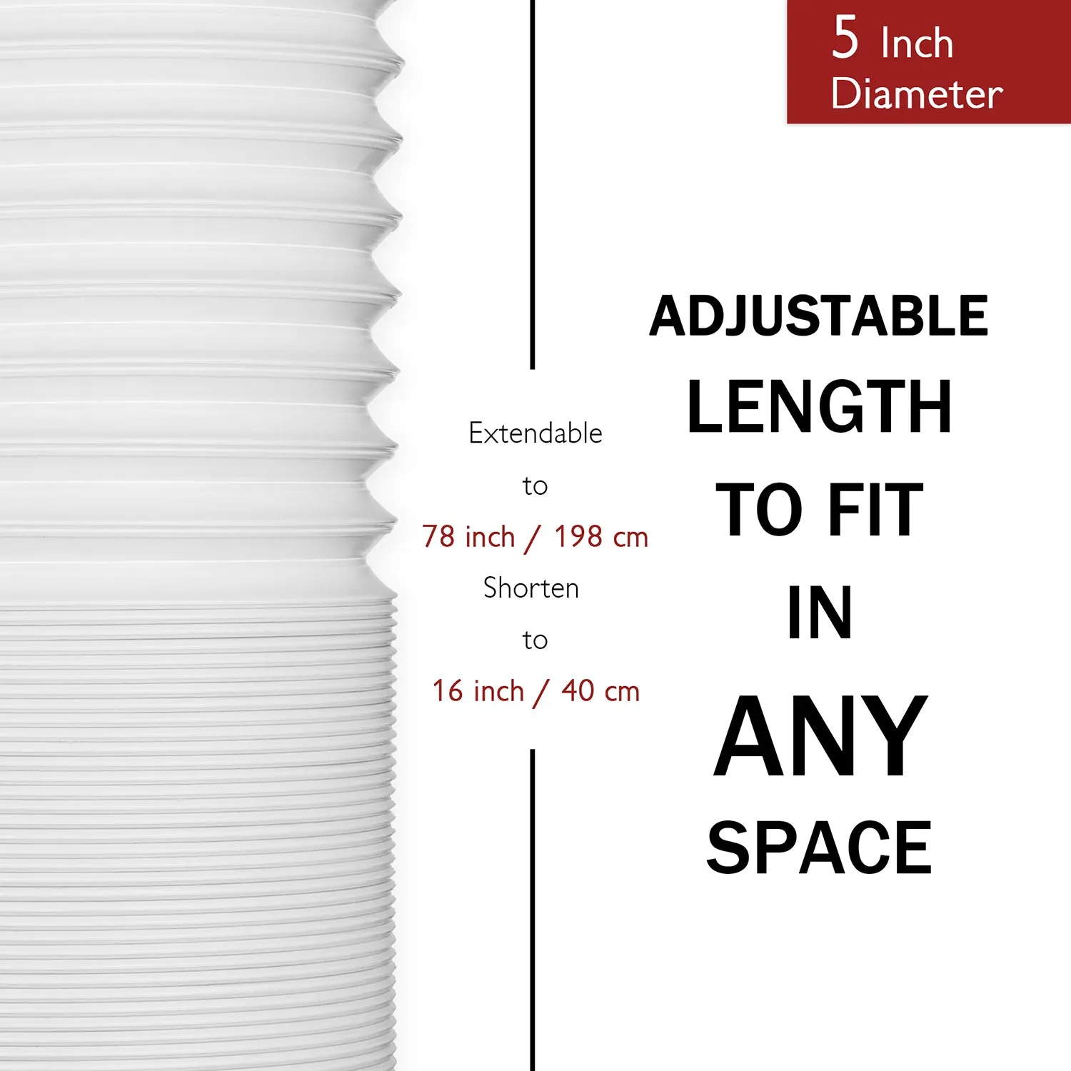 Exhaust Hose for Portable AC - Clockwise