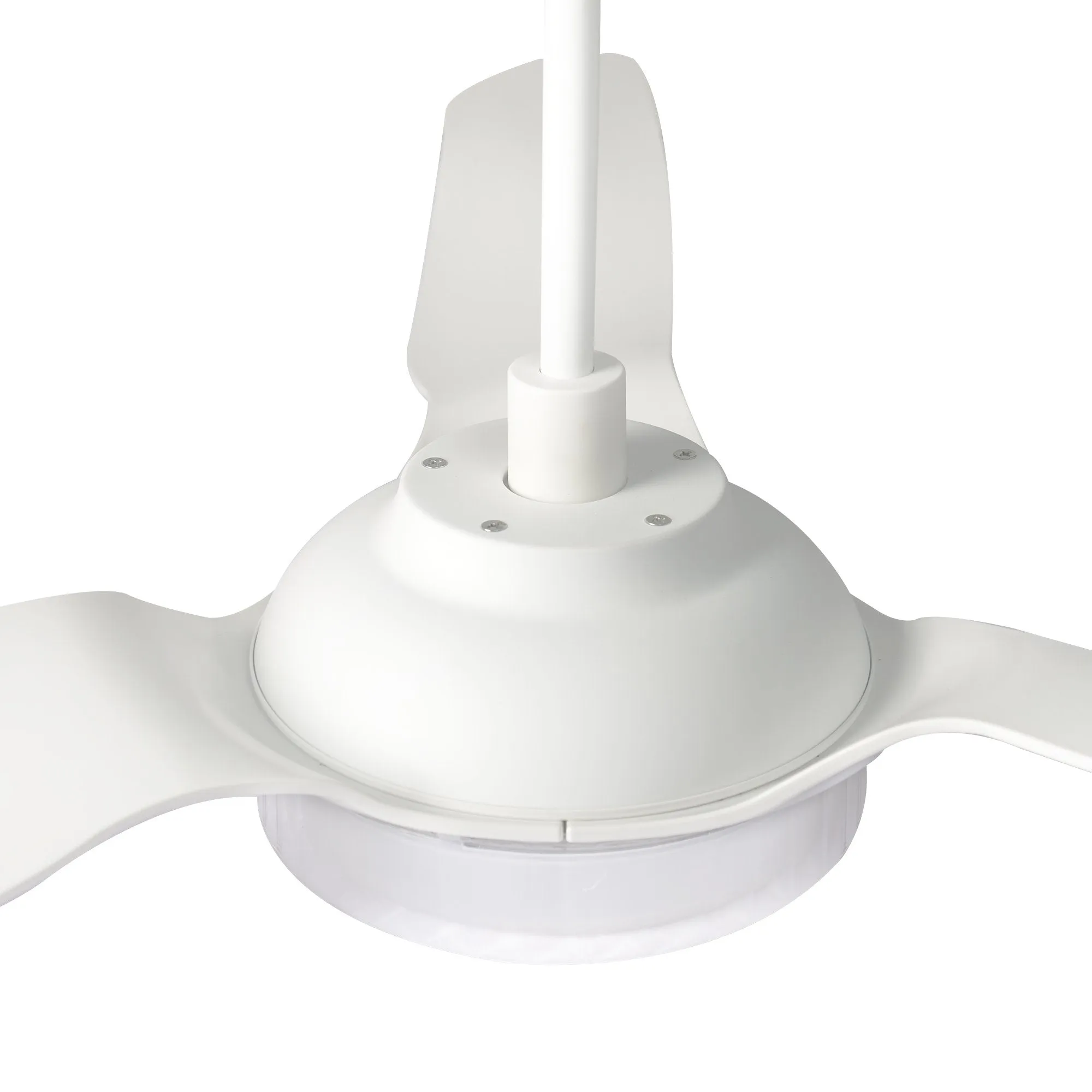 FLETCHER 60 inch 3-Blade Smart Ceiling Fan with LED Light Kit & Remote - White/White