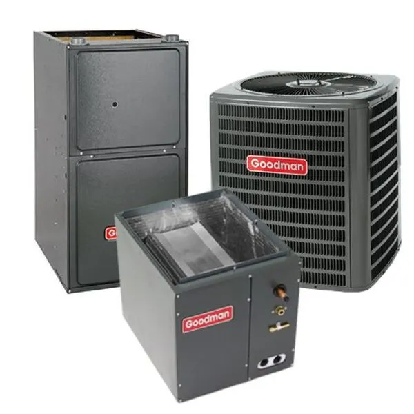 Goodman 2 Ton Cooling 15 SEER; 80k BTU Heating; 97% AFUE Gas Electric Air Conditioner System