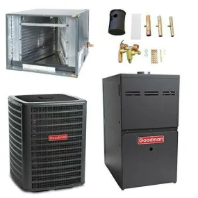 Goodman 2 Ton Cooling 18 SEER; 60k BTU Heating; 80% AFUE Gas Electric Air Conditioner System