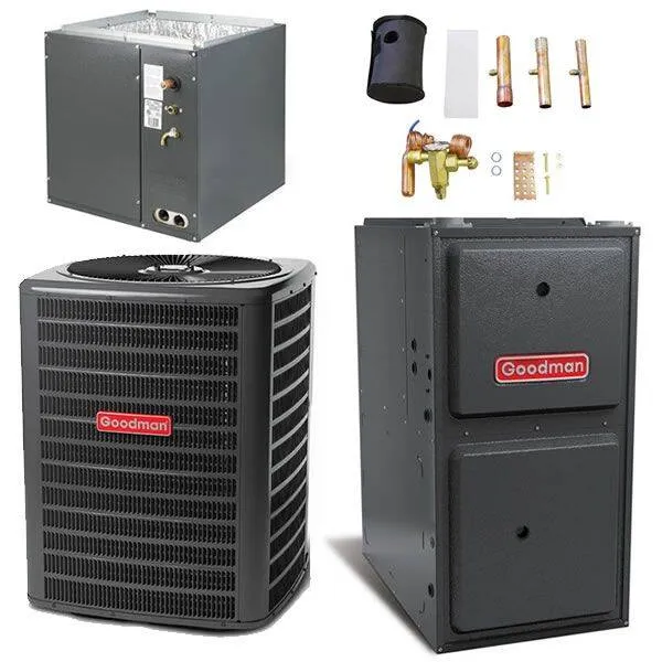 Goodman 2.5 Ton Cooling 14 SEER; 80k BTU Heating; 96% AFUE Gas Electric Air Conditioner System