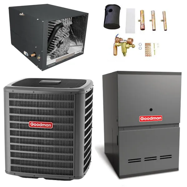 Goodman 2.5 Ton Cooling 14.5 SEER; 100k BTU Heating; 80% AFUE Gas Electric Air Conditioner System