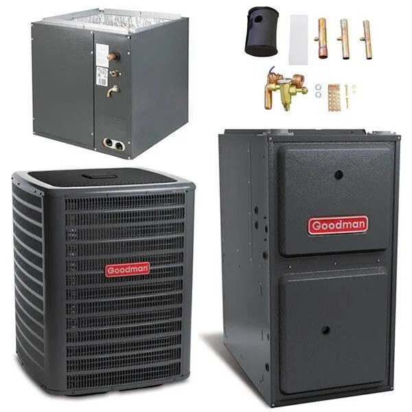 Goodman 3 Ton Cooling 17 SEER; 60k BTU Heating; 96% AFUE Gas Electric Air Conditioner System