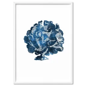 Hamptons Watercolour Blue Coral III - Art Print