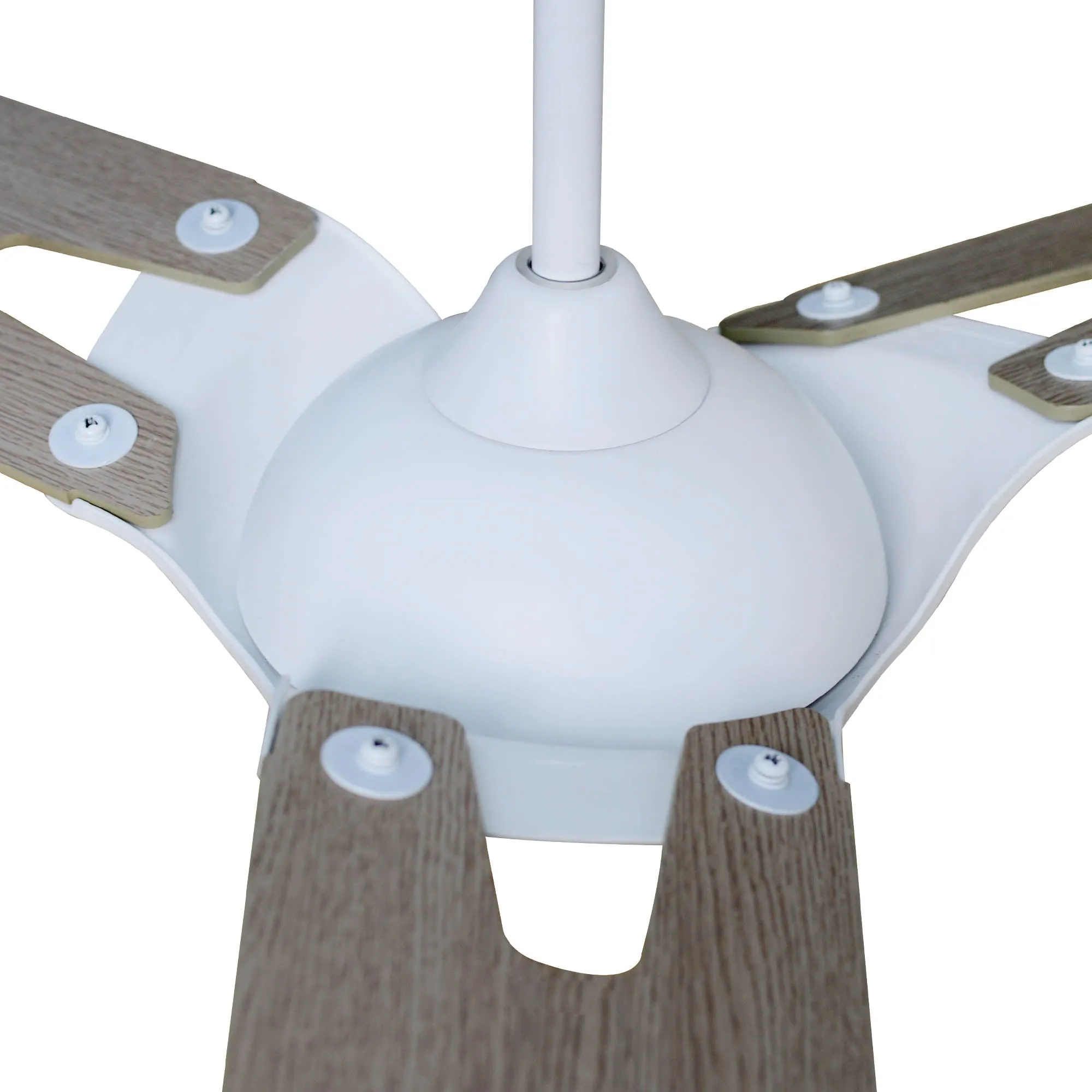 HOFFEN 52 inch 3-Blade Smart Ceiling Fan with LED Light Kit & Remote - White/Light Wood Pattern