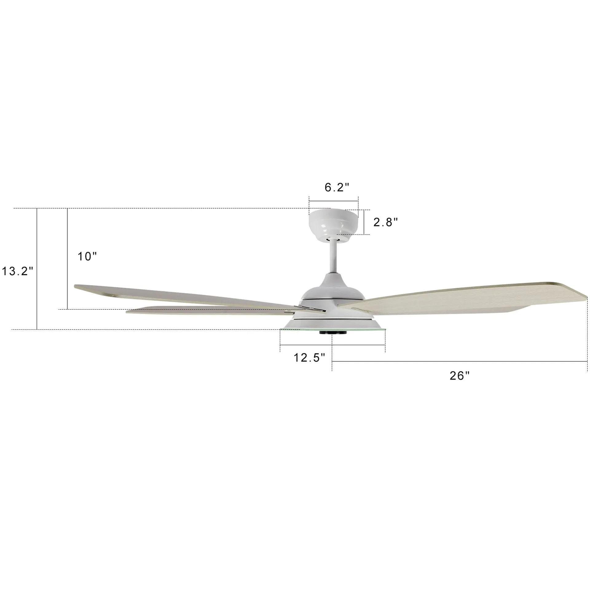 JOURNEY 52 inch 5-Blade Smart Ceiling Fan with LED Light Kit & Remote - White/Gray Wood