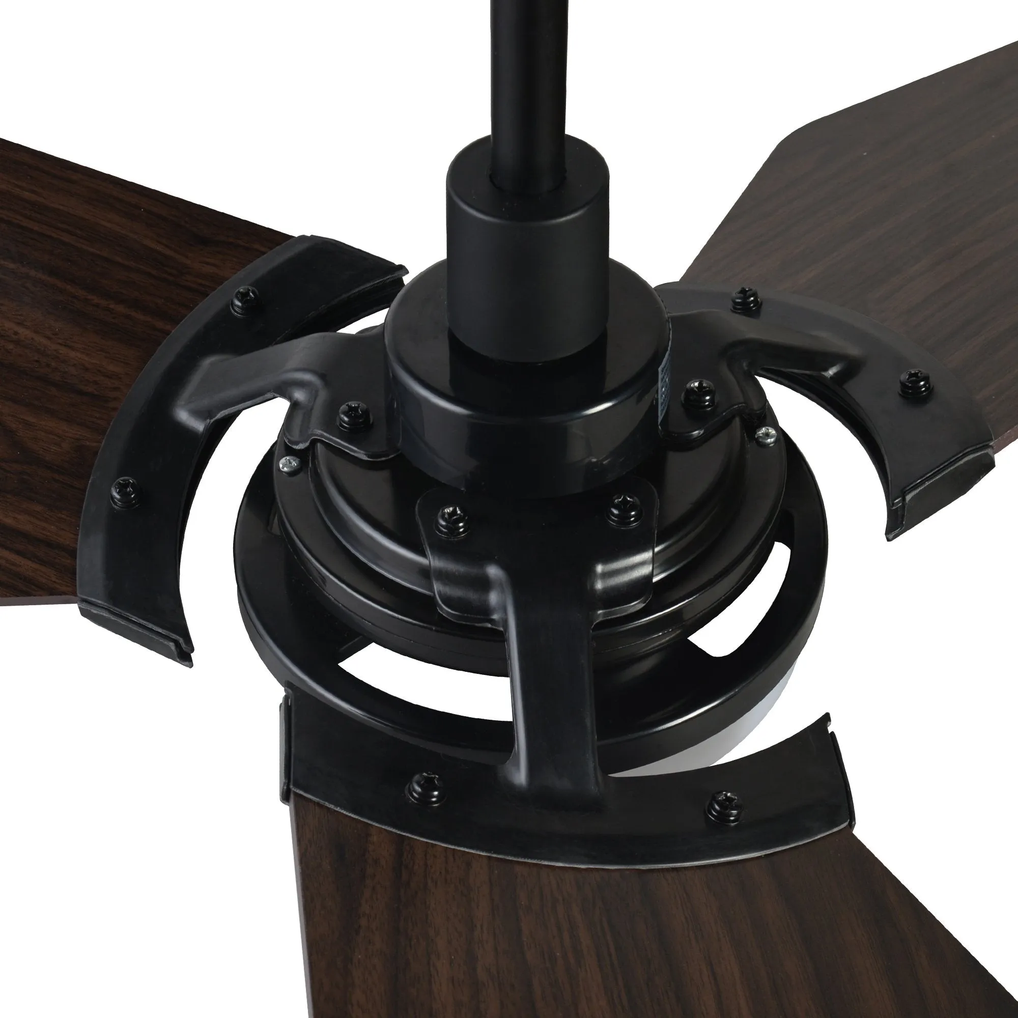 KAJ 52 inch 3-Blade Smart Ceiling Fan with LED Light Kit & Remote-Black/Walnut Playwood