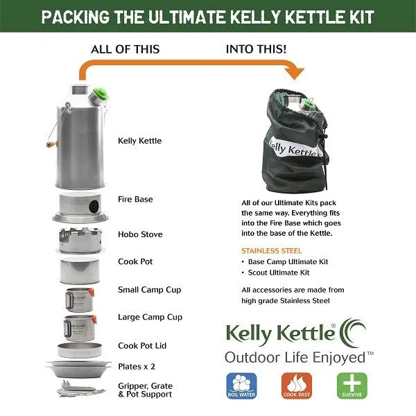 Kelly Kettle Ultimate 'Scout' Kit (Stainless Steel)