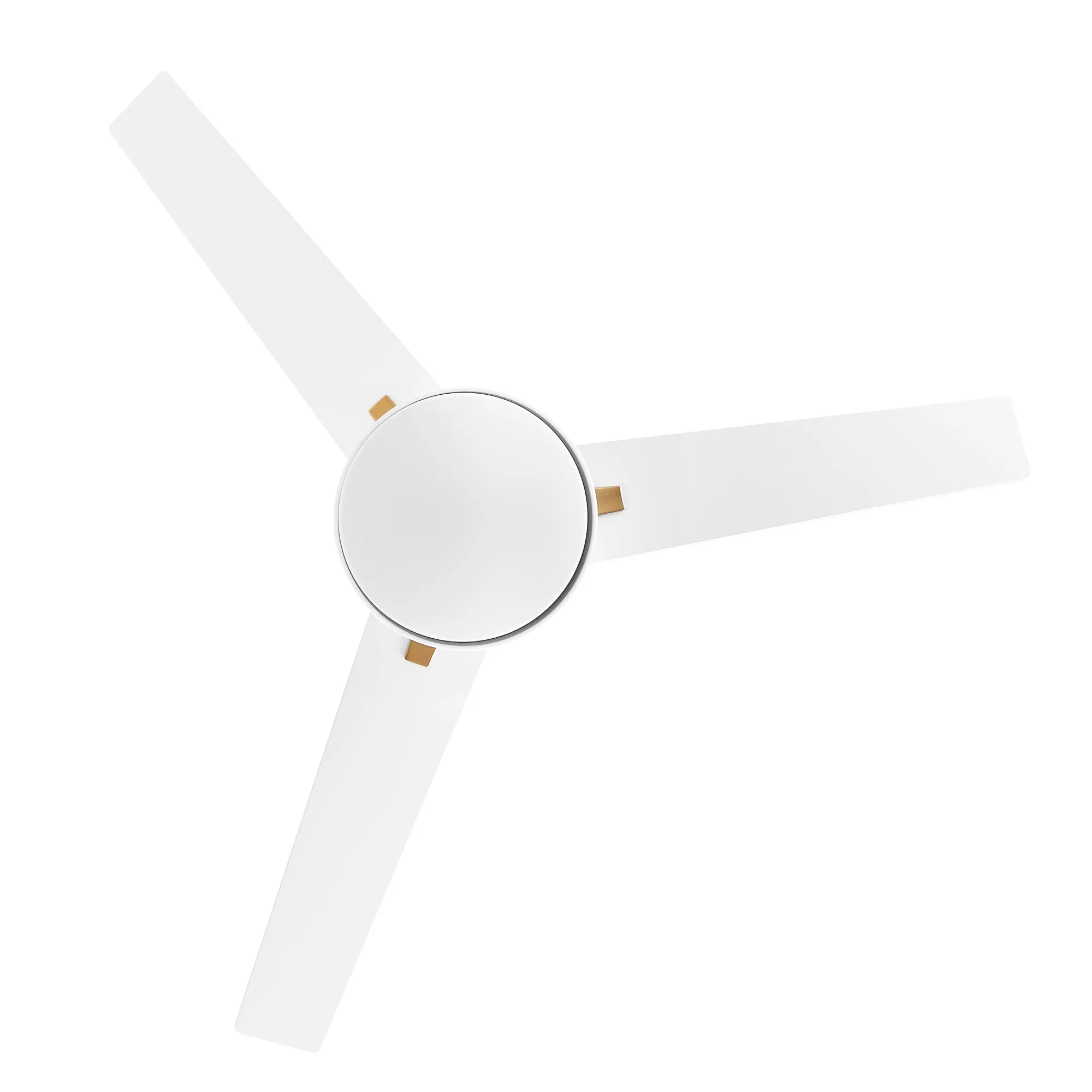 KENORA 48 inch 3-Blade Ceiling Fan with LED Light Kit & Remote Control - White/White (Gold Detail)