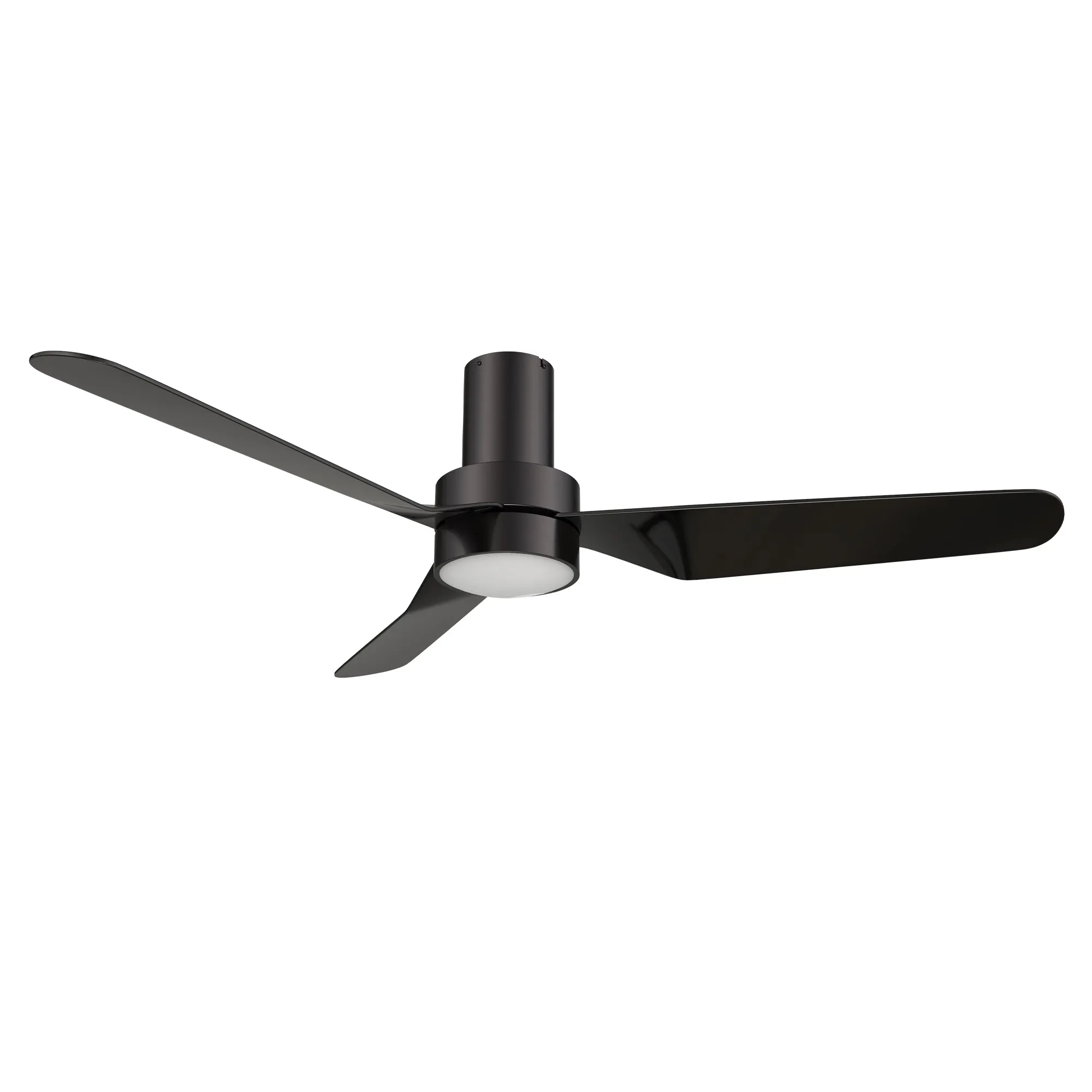 MADRID 52 inch 3-Blade Flush Mount Smart Ceiling Fan with LED Light Kit & Remote- Black/Black