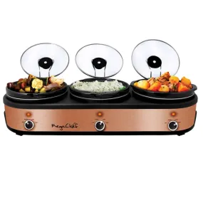 Megachef 2.5 qt. Triple Slow Cooker & Buffet