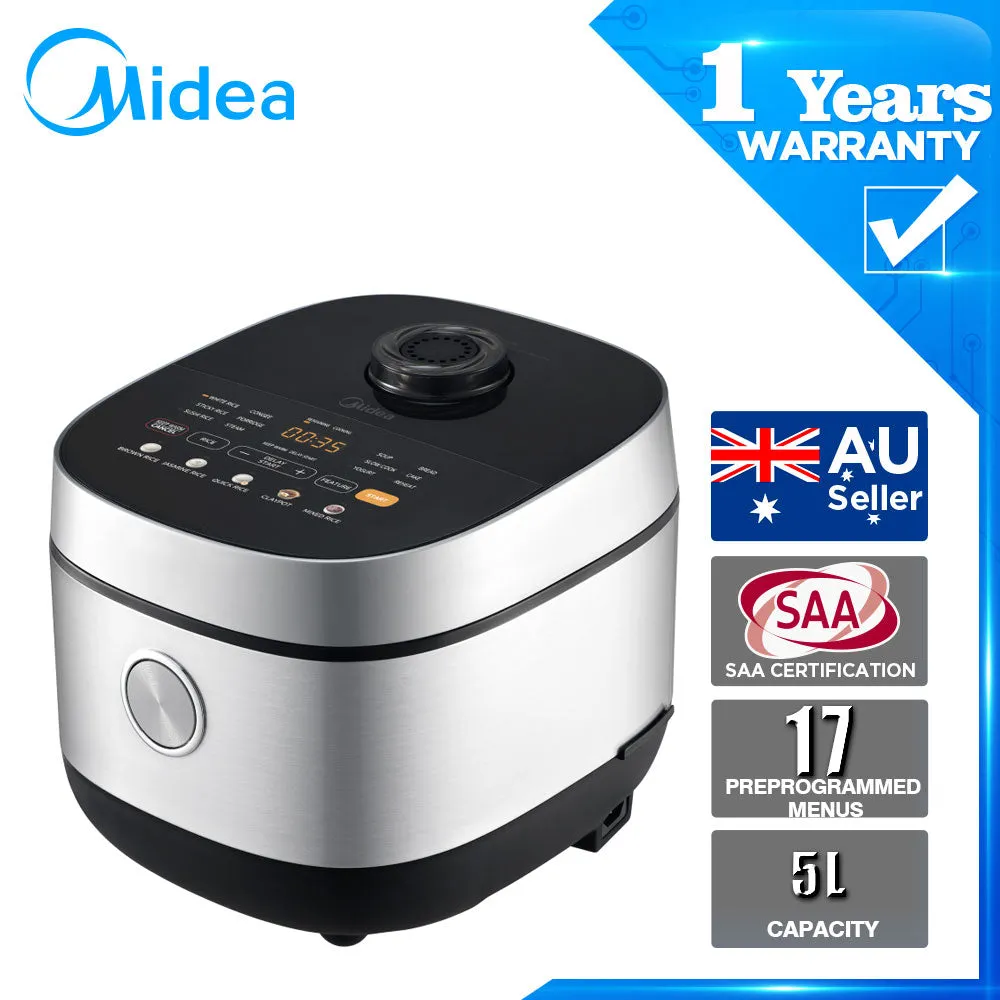 Midea 5L Rice Cooker Electric Heating Rice Cooker Non-Stick Inner Pot Keep Warm LED display Inner Pot MB-FS5021W-K