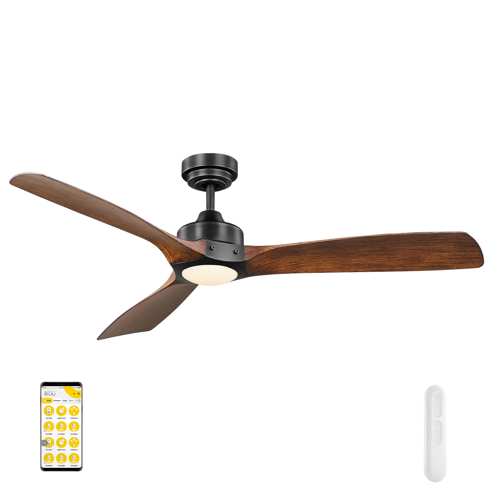 Minota 132cm DC Ikuü Smart Wi-Fi Ceiling Fans with LED Light and Remote