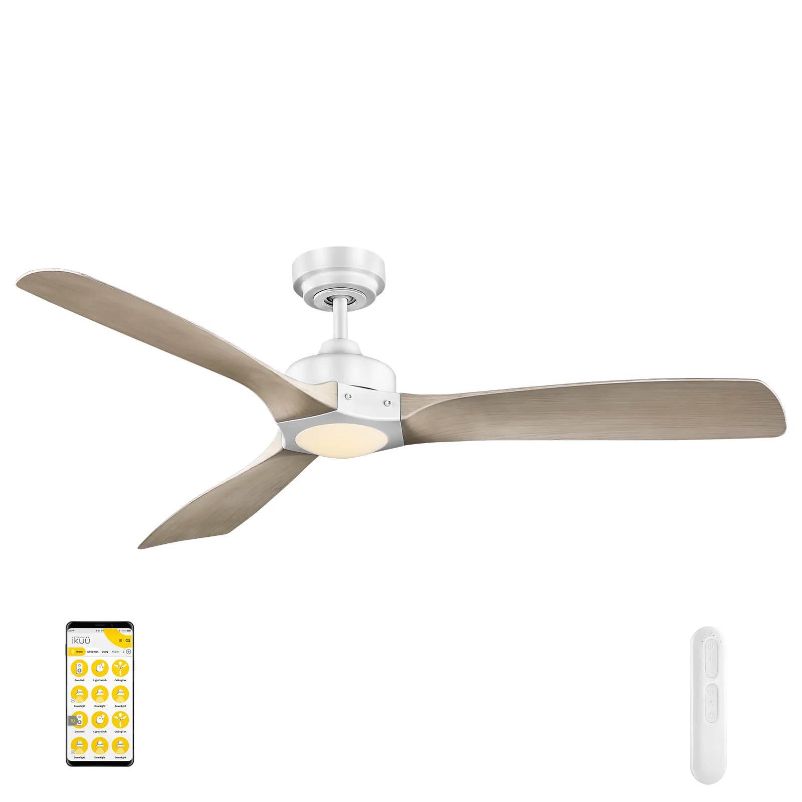 Minota 132cm DC Ikuü Smart Wi-Fi Ceiling Fans with LED Light and Remote