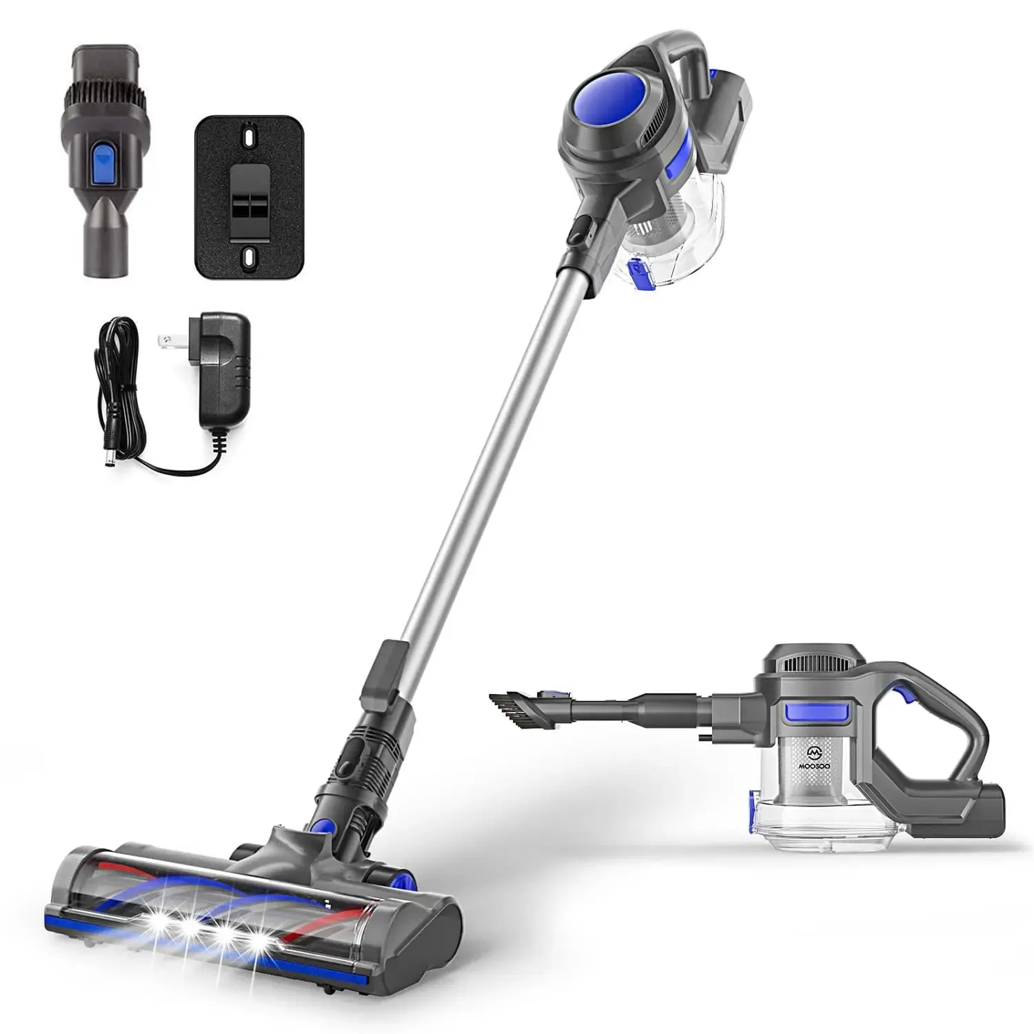 MOOSOO XL-618A X6/XC1 4-In-1 Stick Vacuum Cleaners -  Cordless Blue Vacuum