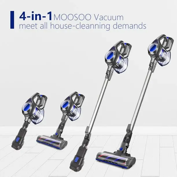 MOOSOO XL-618A X6/XC1 4-In-1 Stick Vacuum Cleaners -  Cordless Blue Vacuum