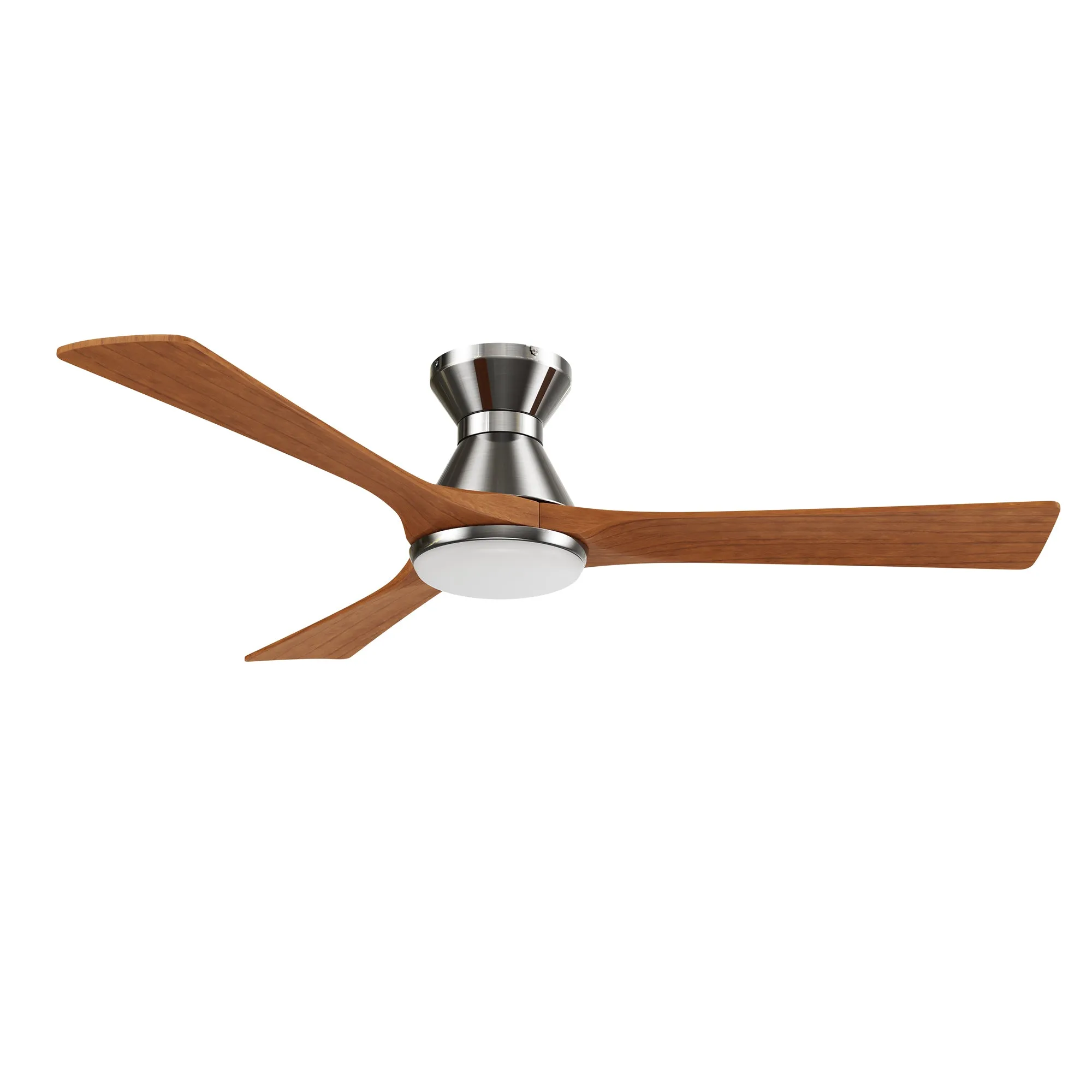 NICOLET 52 inch 3-Blade Flush Mount Smart Ceiling Fan with LED Light Kit & Remote- Silver/Antique Walnut